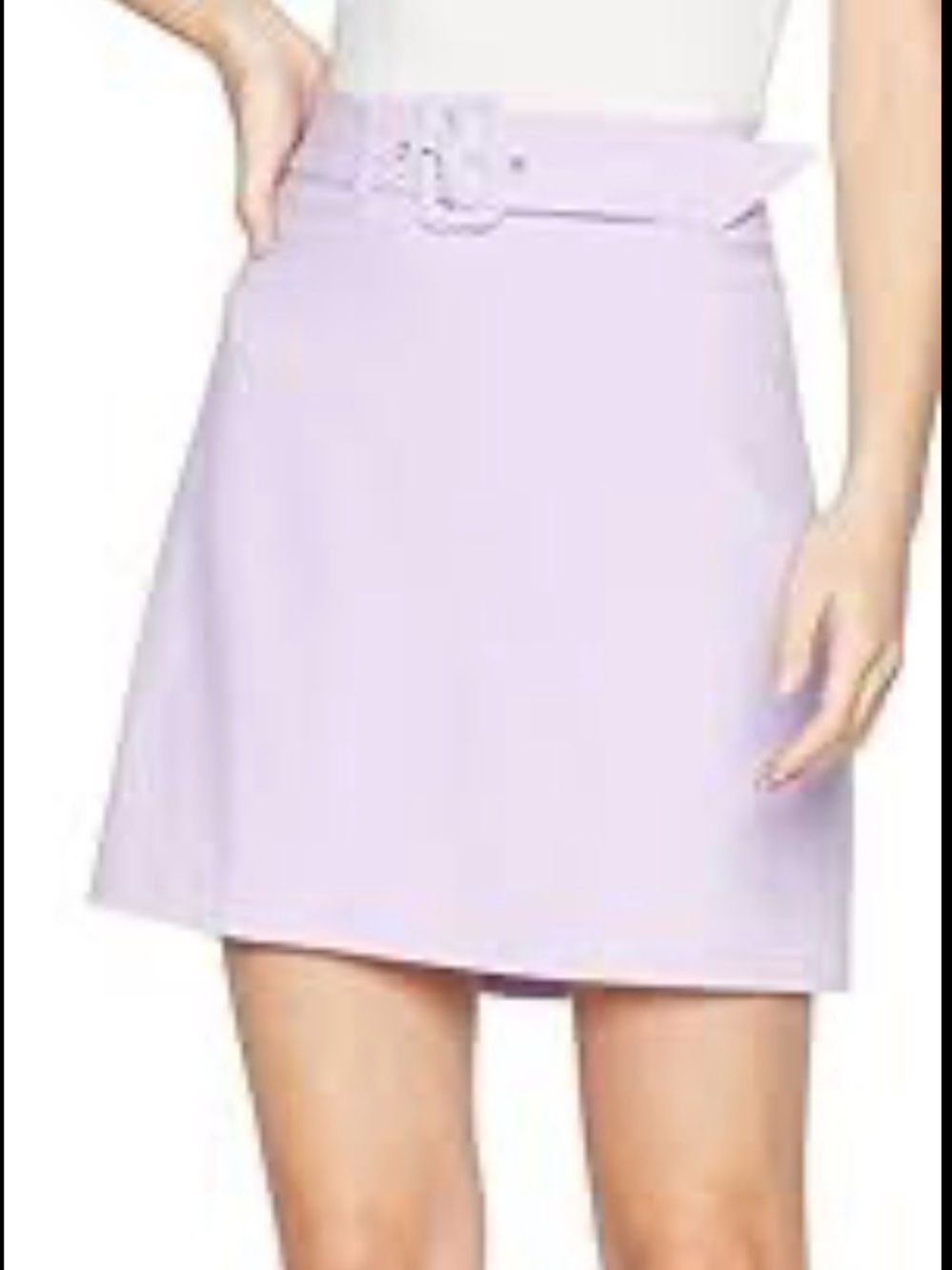 BCBGeneration Lavender Belted A-Line Mini Skirt